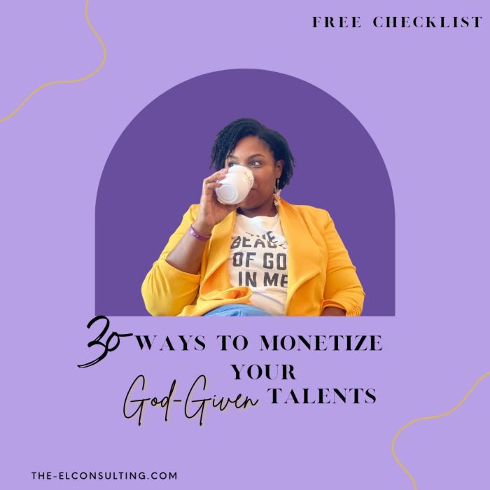 a woman drinking coffee with a purple backdrop. 30 ways to monetize your God-given gifts.